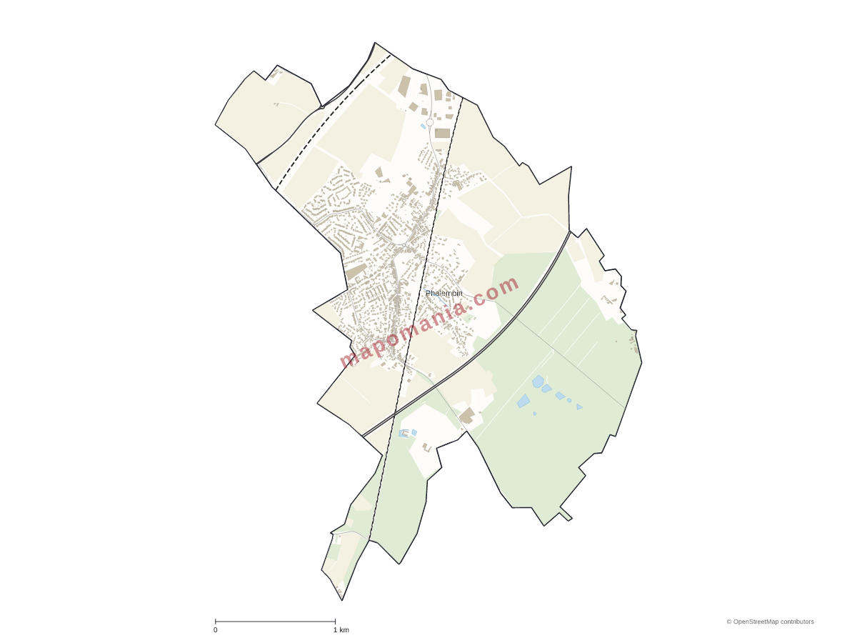 Carte de Phalempin à personnaliser