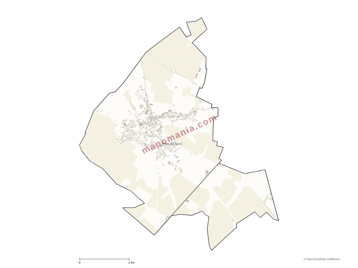 Carte de Poix-du-Nord à personnaliser