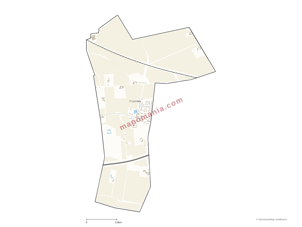 Carte de Pradelles à personnaliser