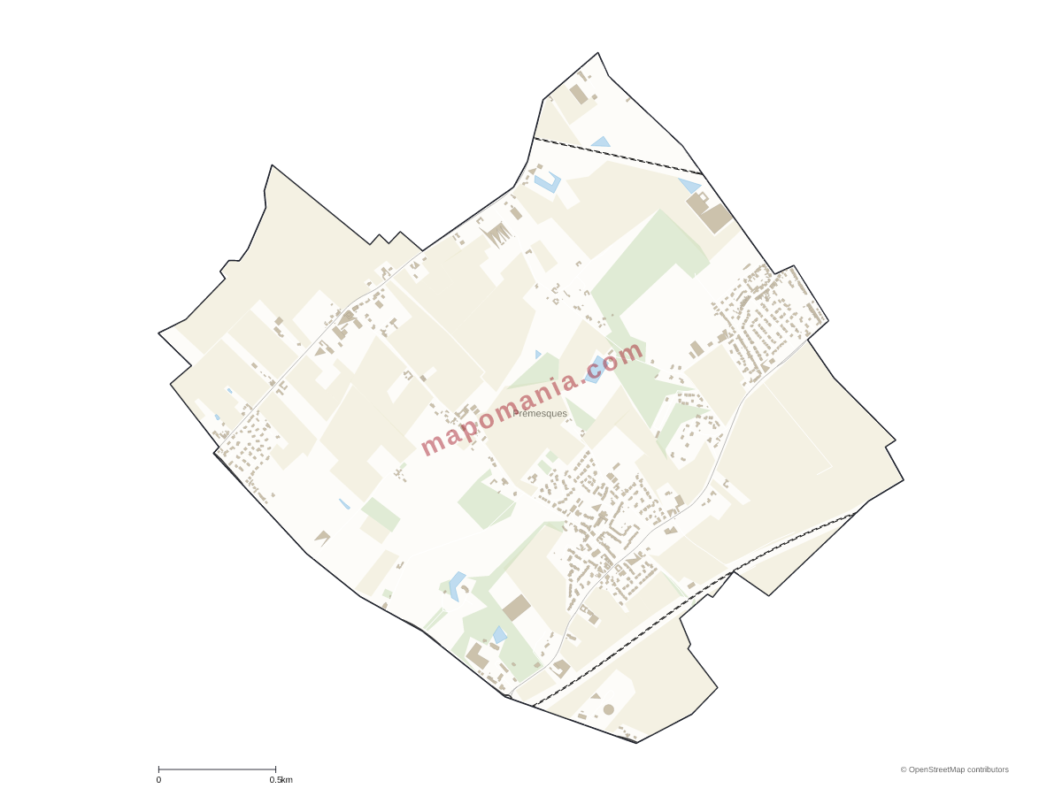 Carte de Prémesques à personnaliser