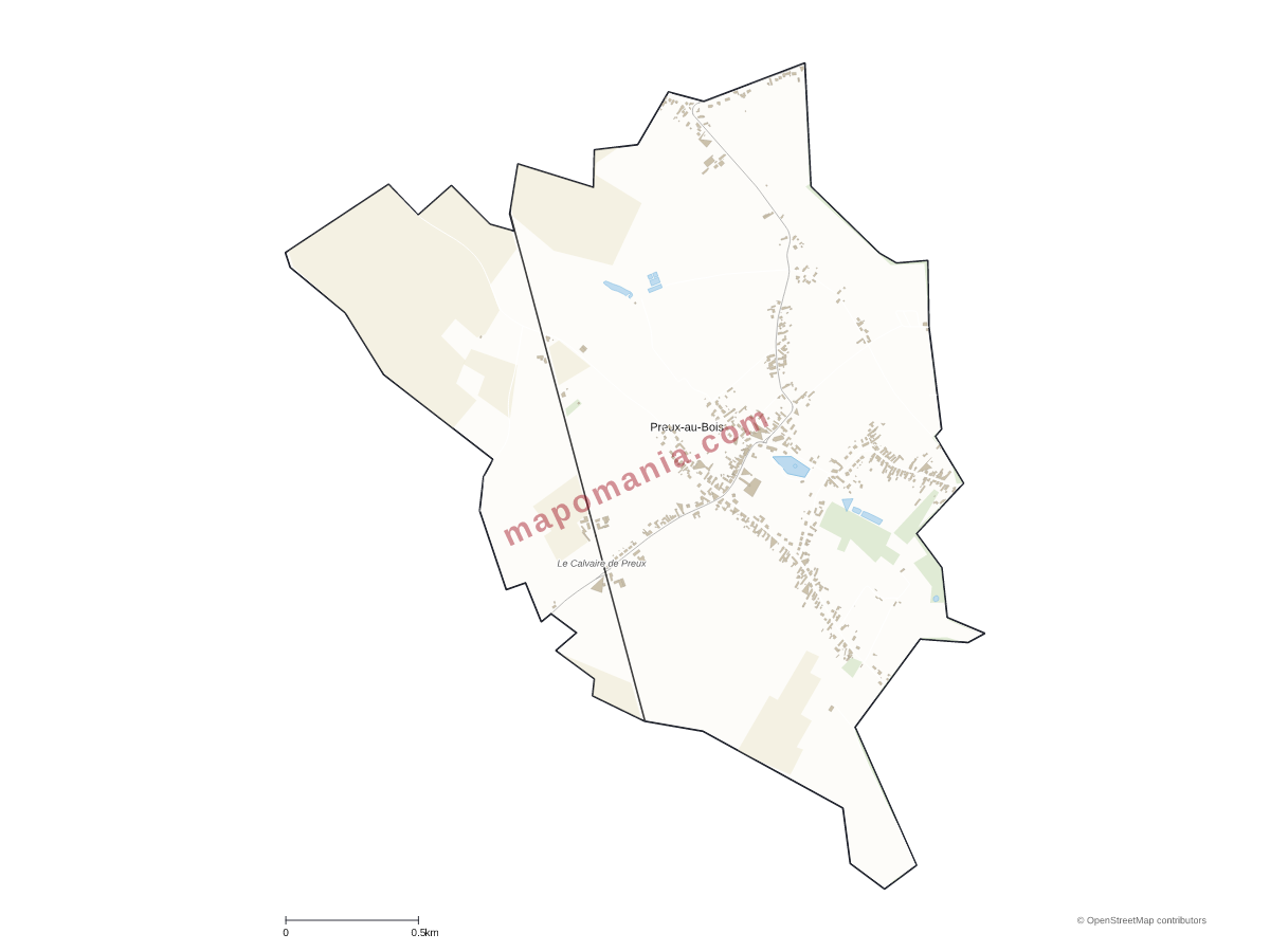 Carte de Preux-au-Bois à personnaliser