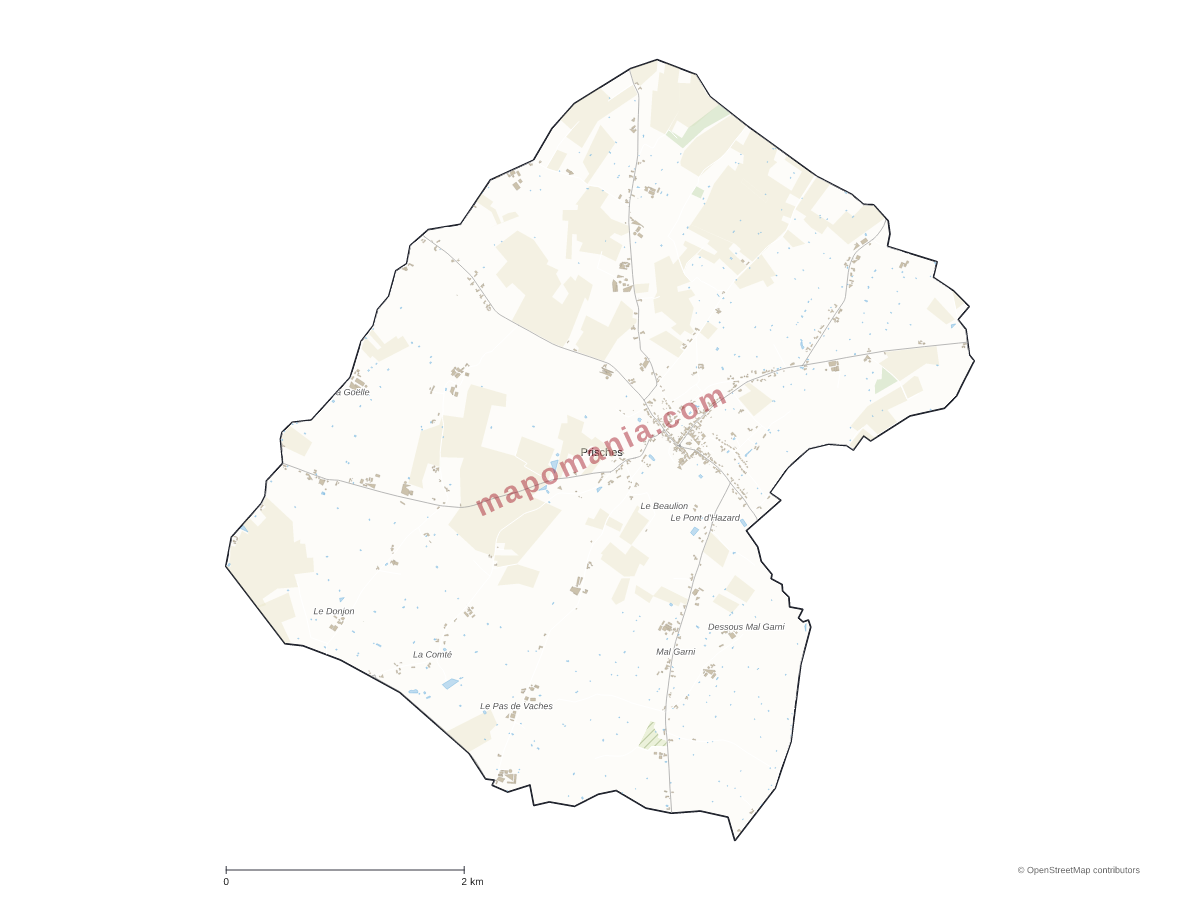 Carte de Prisches à personnaliser