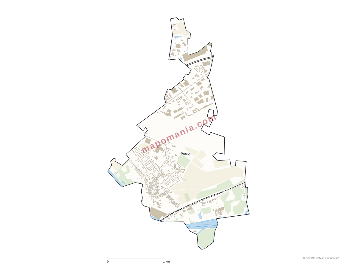 Carte de Prouvy à personnaliser