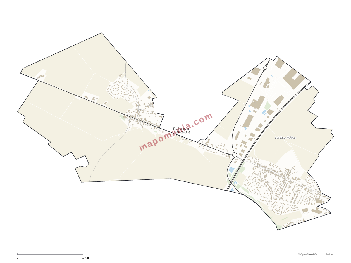 Carte de Raillencourt-Sainte-Olle à personnaliser