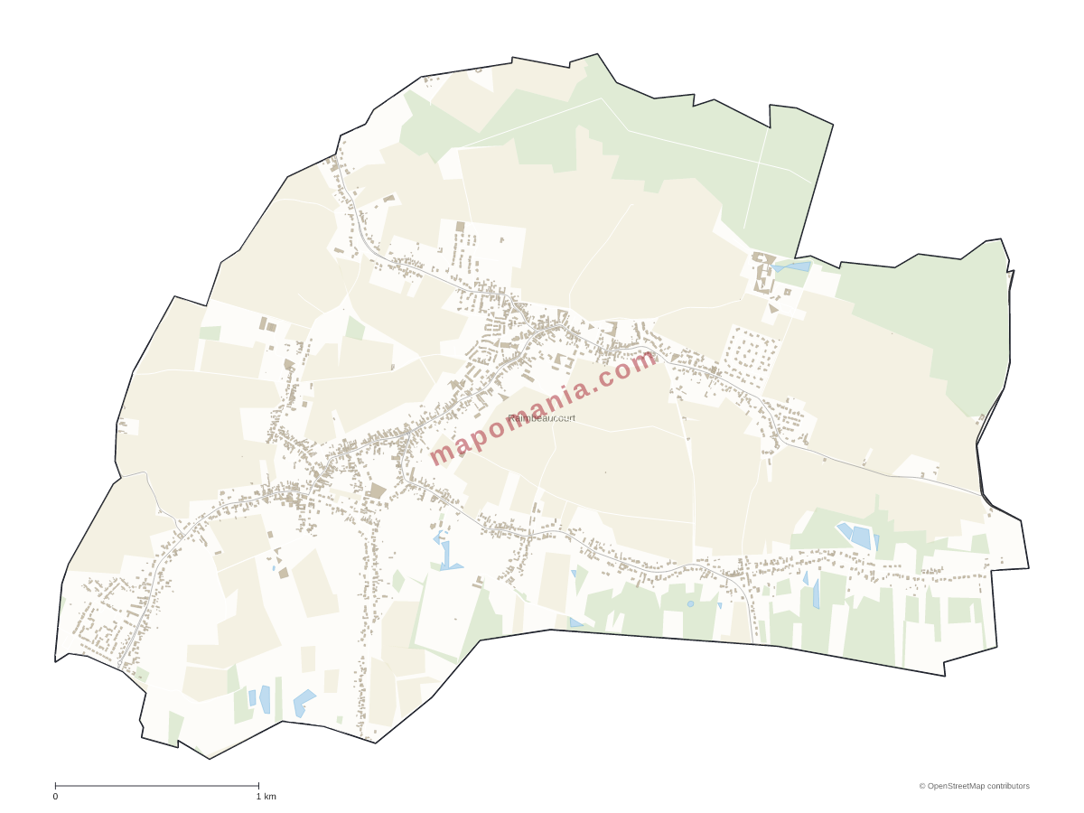 Carte de Raimbeaucourt à personnaliser