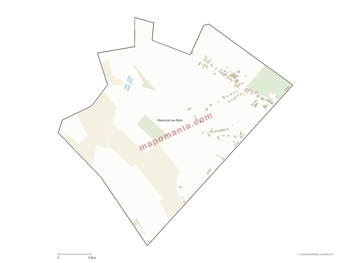 Carte de Raucourt-au-Bois à personnaliser