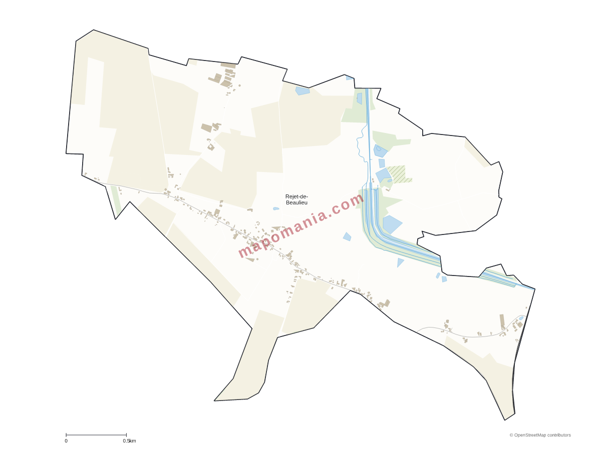 Carte de Rejet-de-Beaulieu à personnaliser