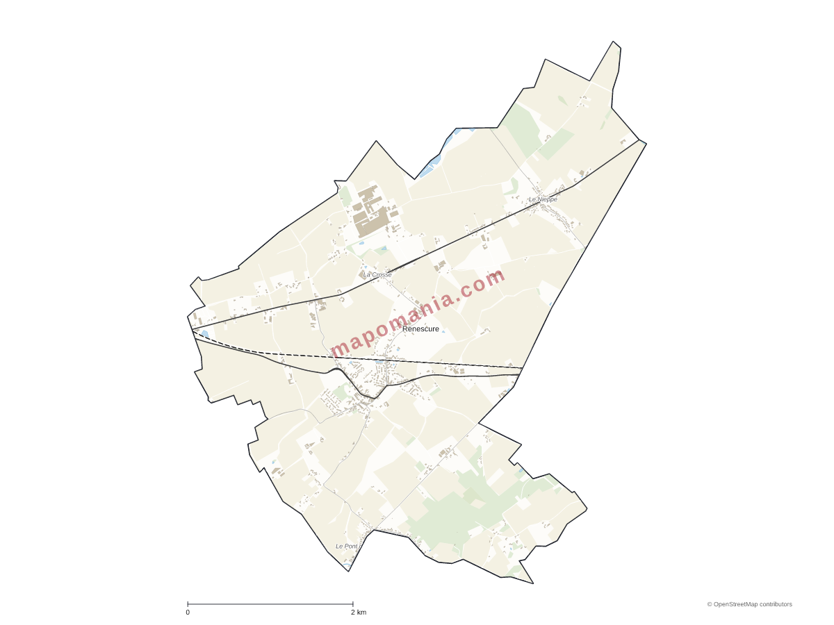 Carte de Renescure à personnaliser
