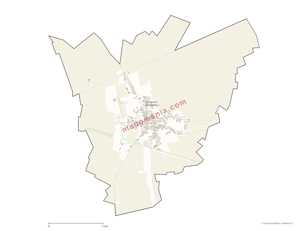 Carte de Rieux-en-Cambrésis à personnaliser