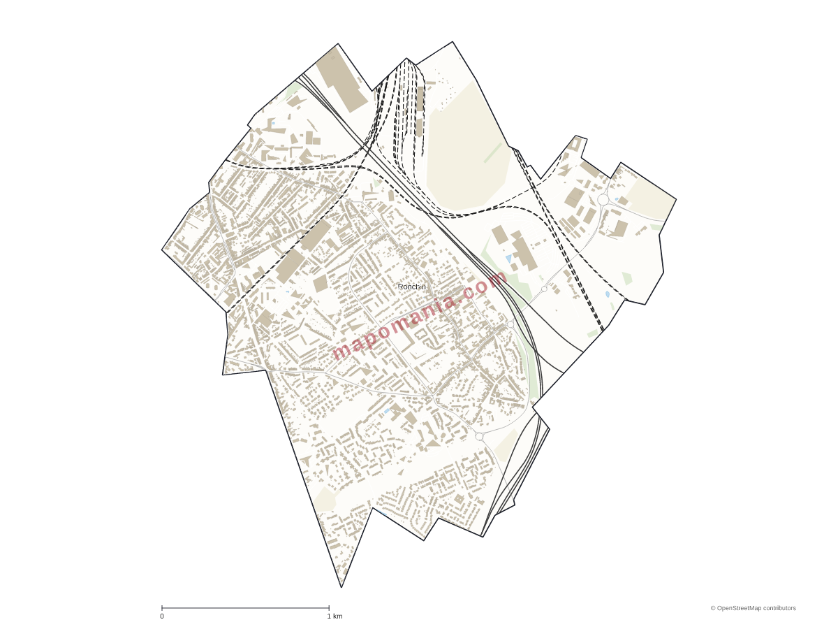 Carte de Ronchin à personnaliser