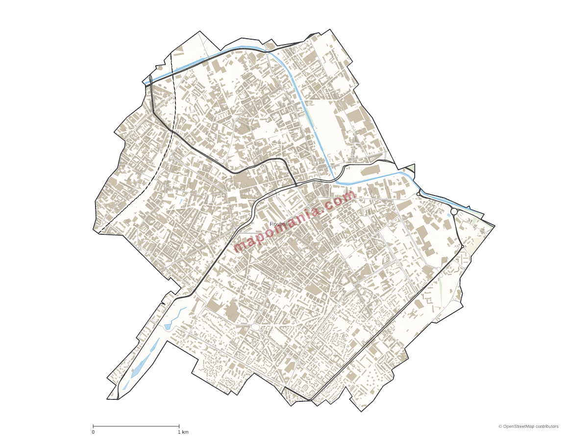 Carte de Roubaix à personnaliser