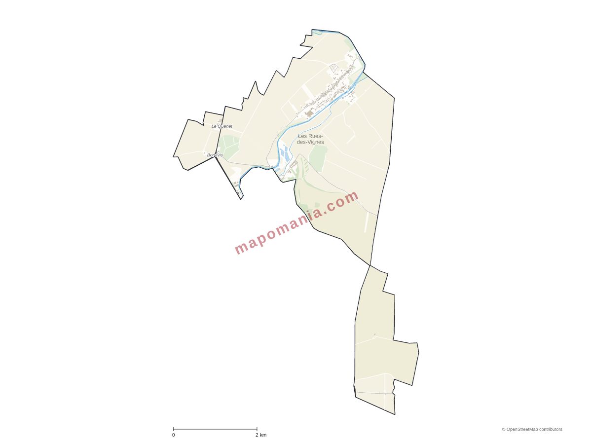 Carte de Les Rues-des-Vignes à personnaliser