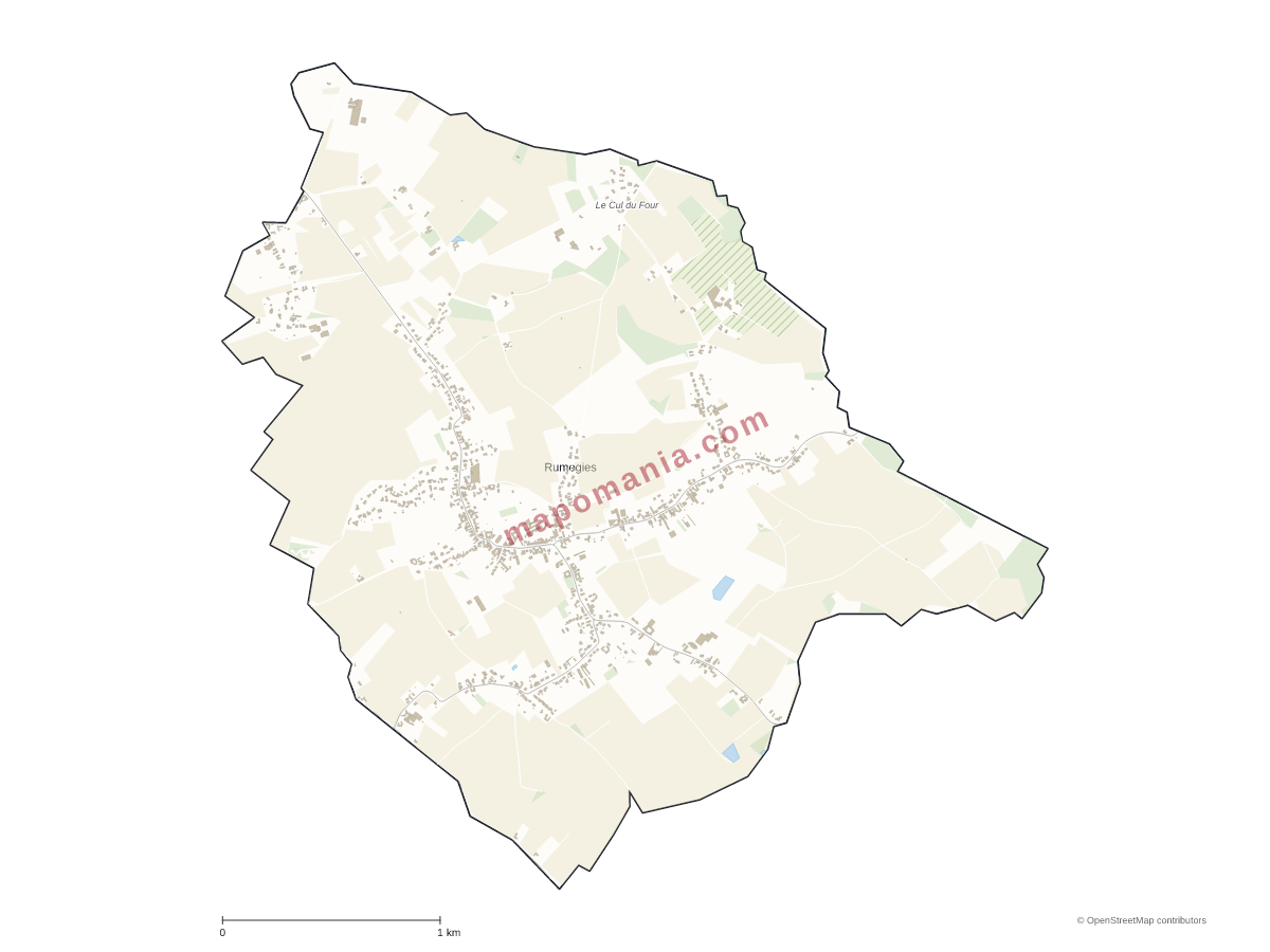 Carte de Rumegies à personnaliser