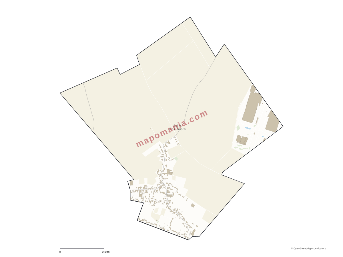 Carte de Sailly-lez-Cambrai à personnaliser