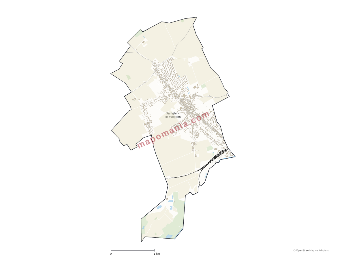 Carte de Sainghin-en-Weppes à personnaliser