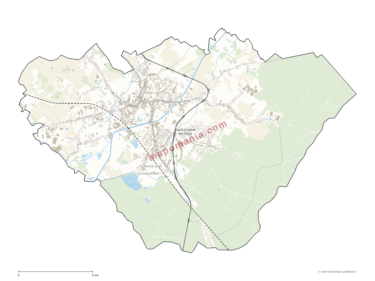 Carte de Saint-Amand-les-Eaux à personnaliser