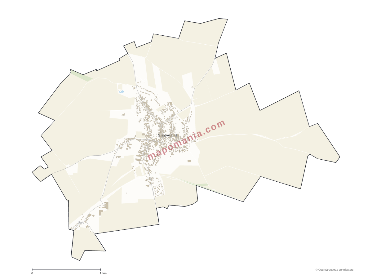 Carte de Saint-Aubert à personnaliser