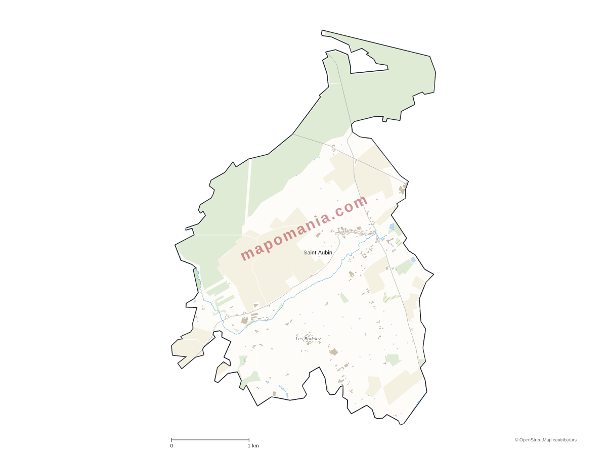 Carte de Saint-Aubin à personnaliser