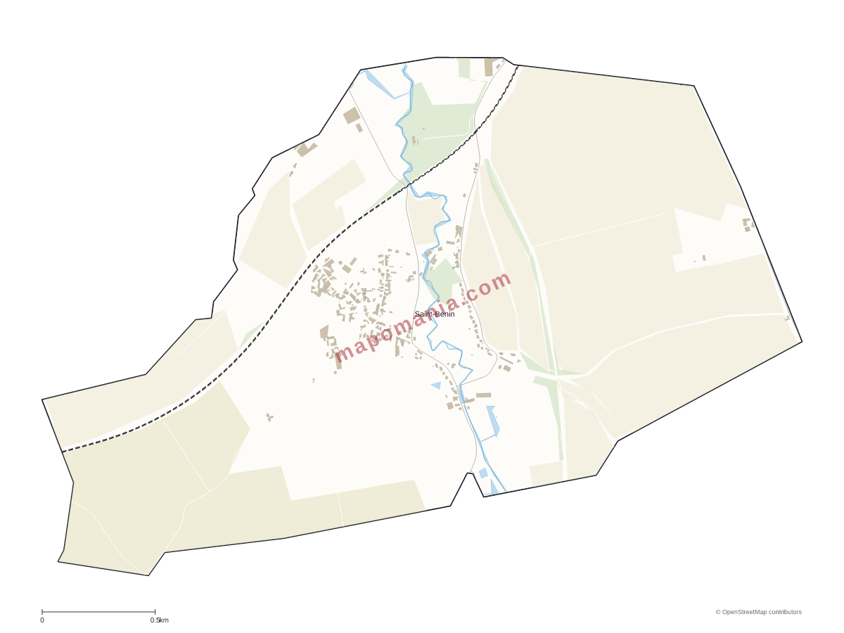 Carte de Saint-Benin à personnaliser