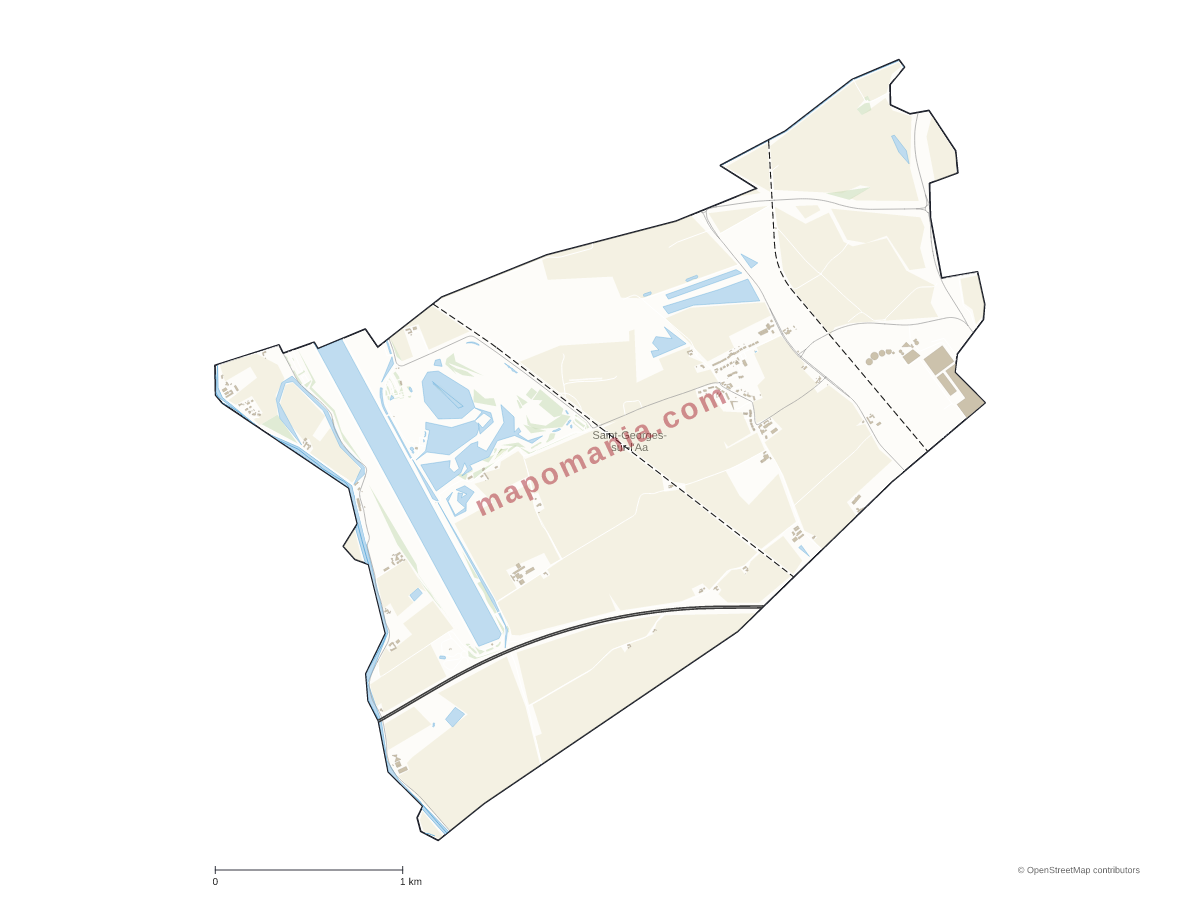 Carte de Saint-Georges-sur-l'Aa à personnaliser