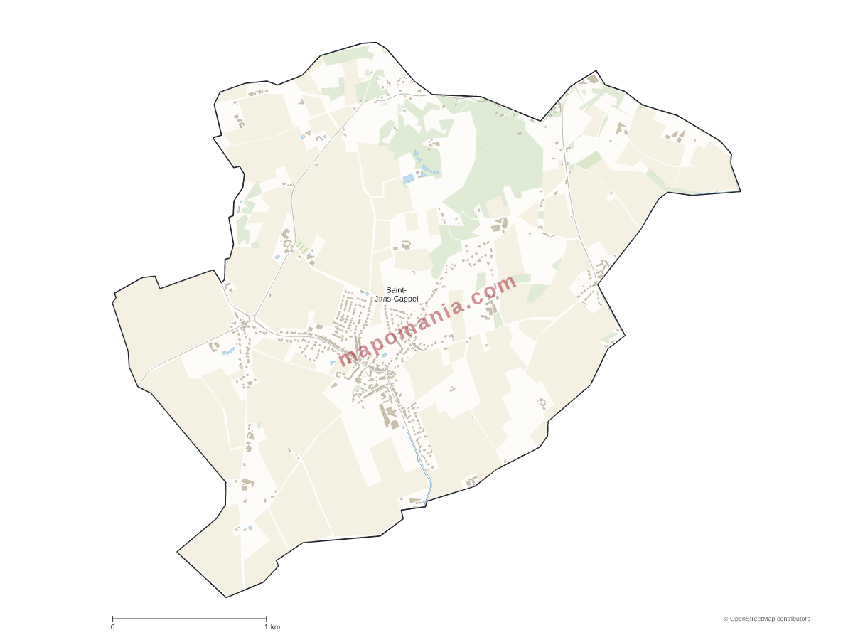 Carte de Saint-Jans-Cappel à personnaliser