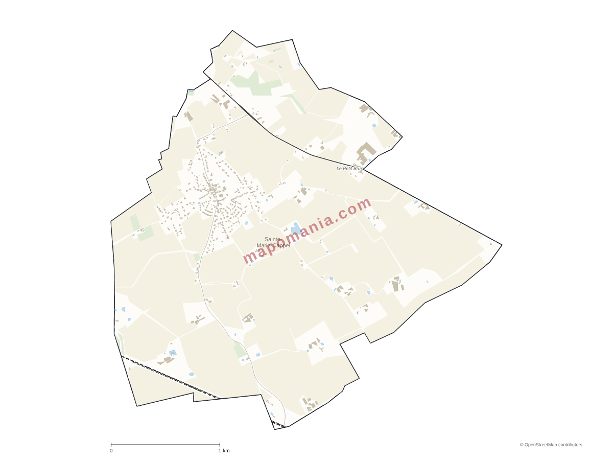 Carte de Sainte-Marie-Cappel à personnaliser