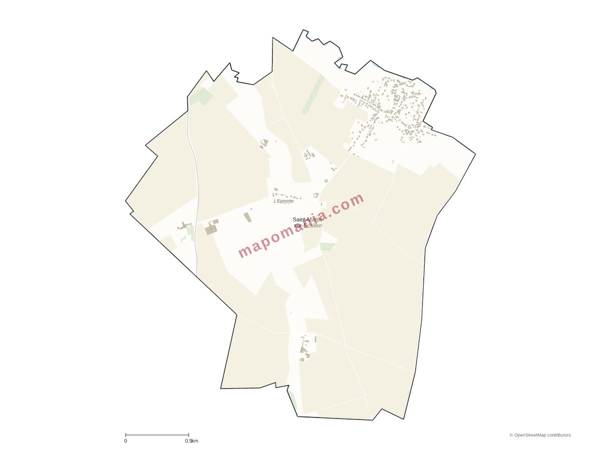 Carte de Saint-Martin-sur-Écaillon à personnaliser