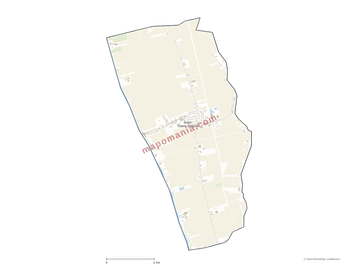 Carte de Saint-Pierre-Brouck à personnaliser