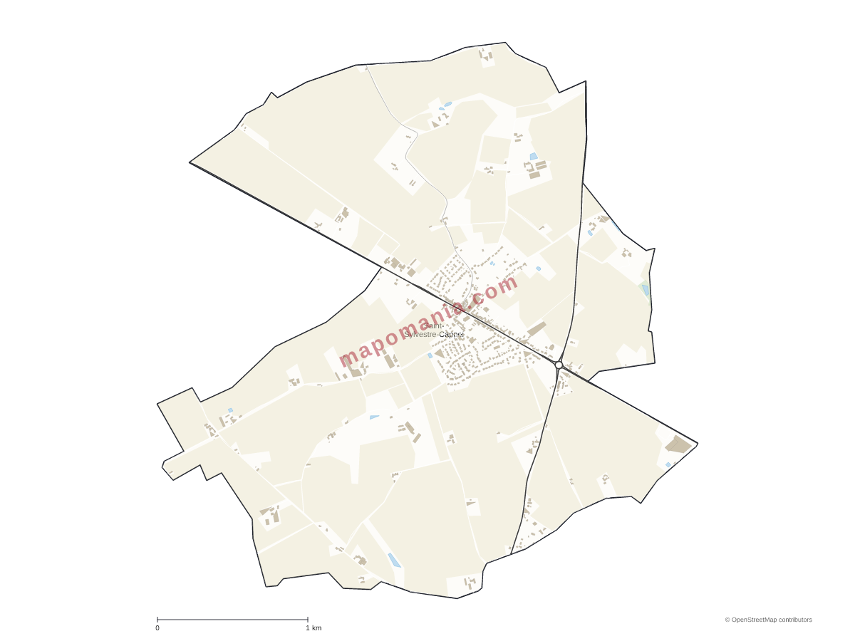 Carte de Saint-Sylvestre-Cappel à personnaliser