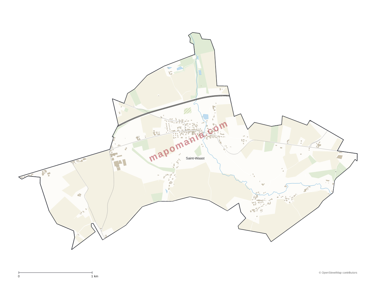 Carte de Saint-Waast à personnaliser