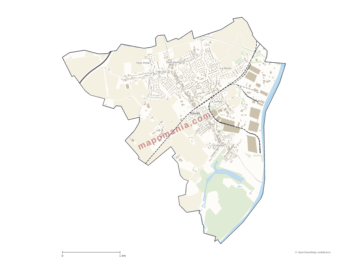 Carte de Santes à personnaliser