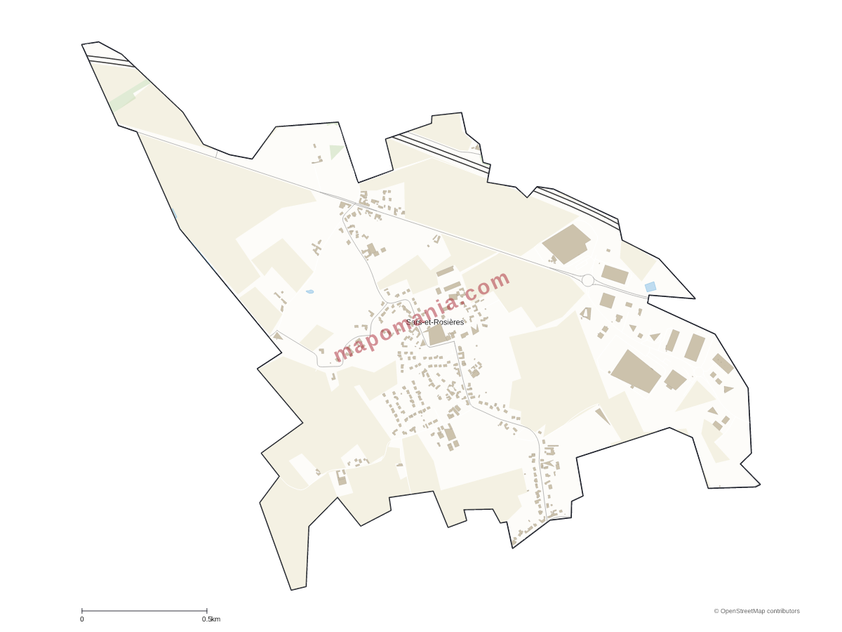 Carte de Sars-et-Rosières à personnaliser