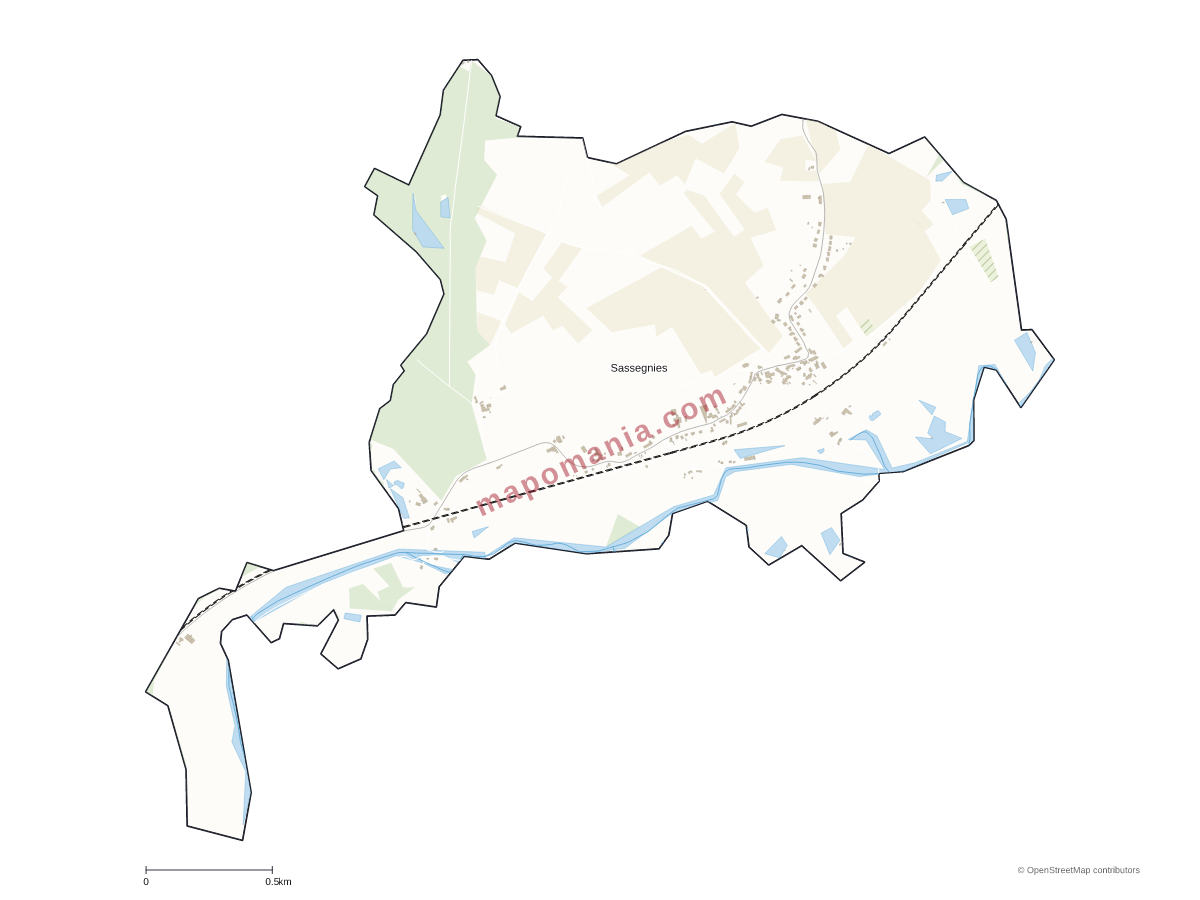 Carte de Sassegnies à personnaliser
