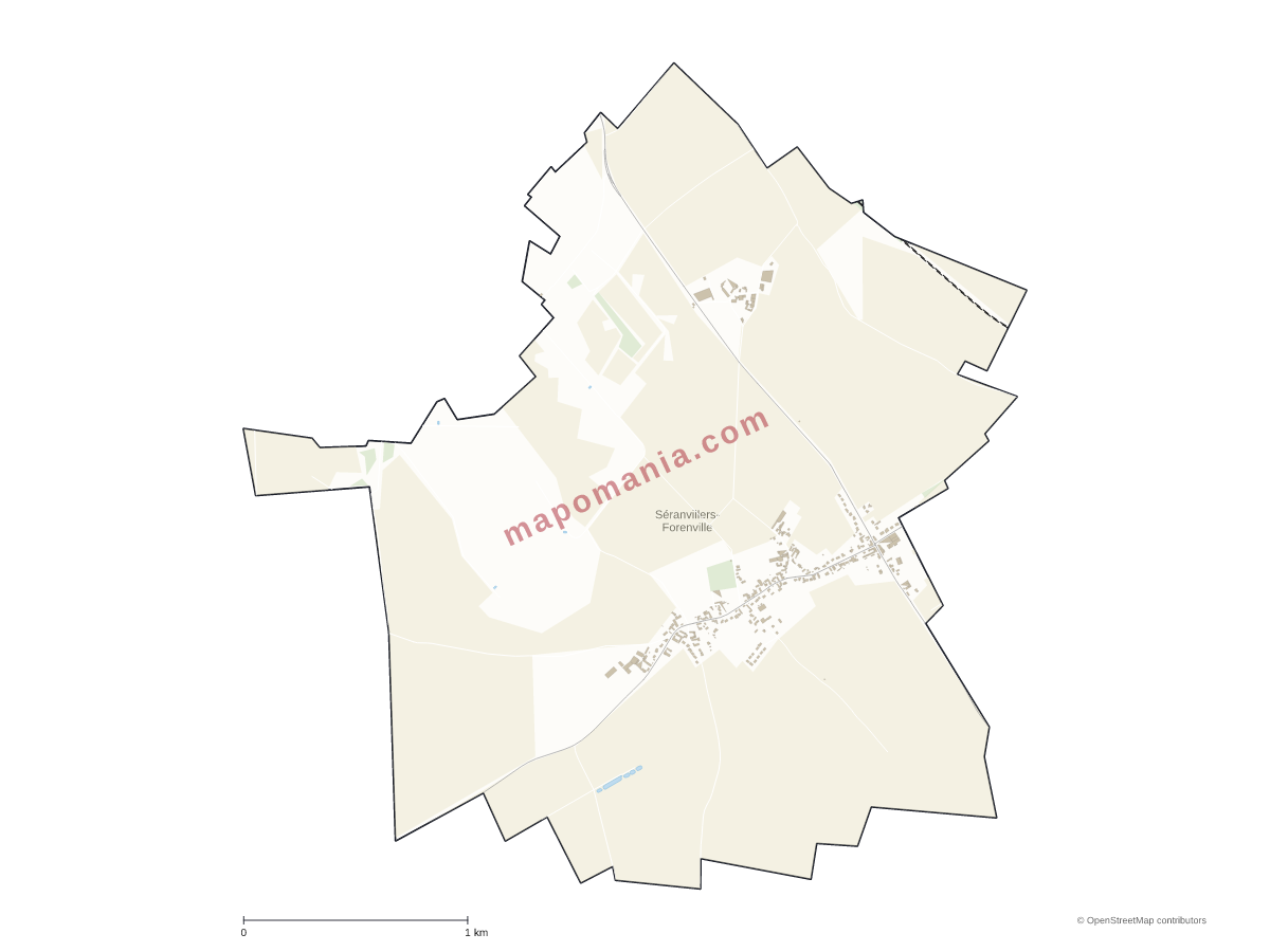 Carte de Séranvillers-Forenville à personnaliser