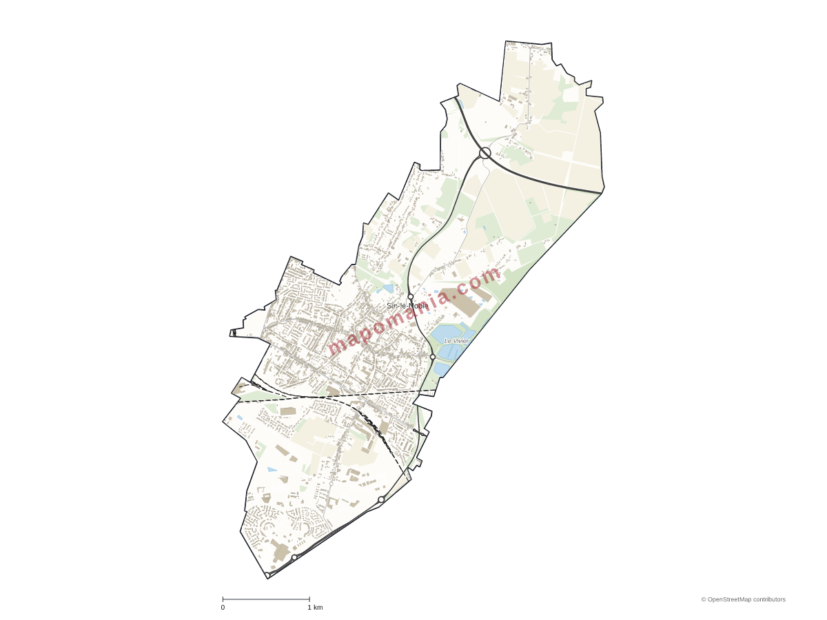 Carte de Sin-le-Noble à personnaliser