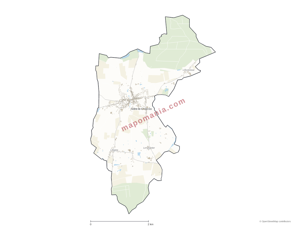Carte de Solre-le-Château à personnaliser