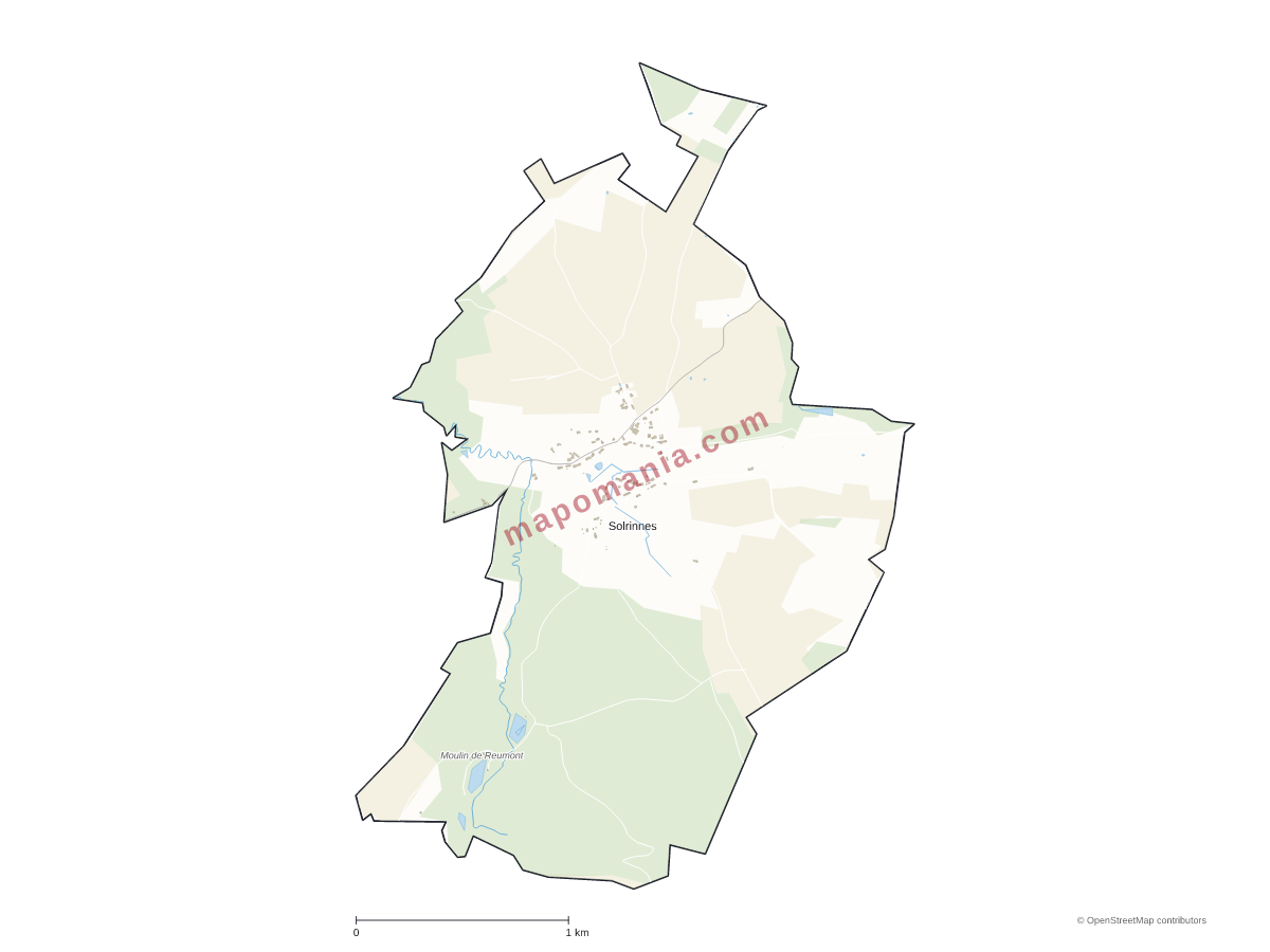 Carte de Solrinnes à personnaliser