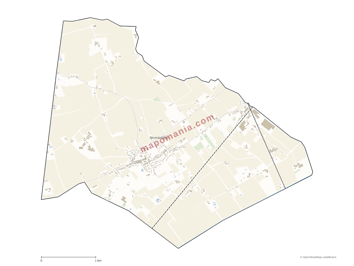 Carte de Steenbecque à personnaliser