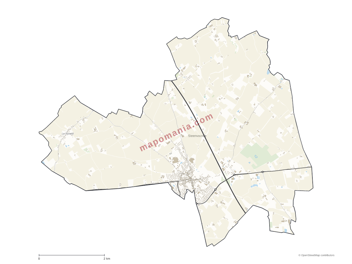 Carte de Steenvoorde à personnaliser