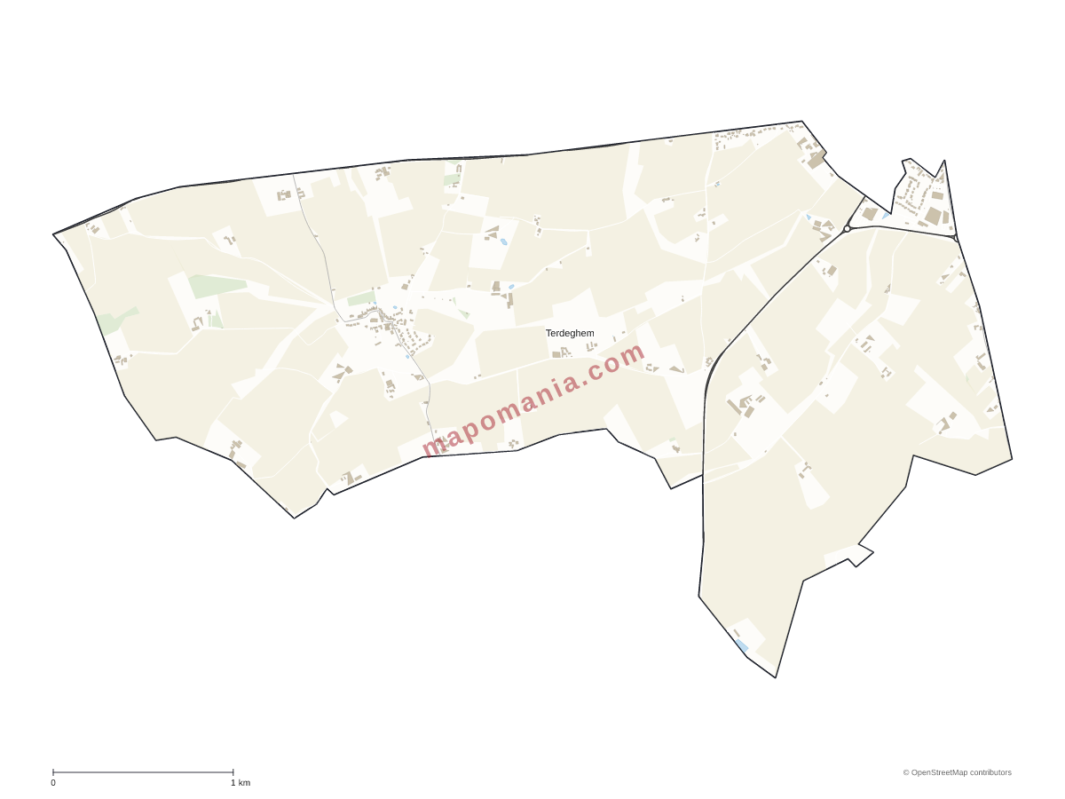 Carte de Terdeghem à personnaliser