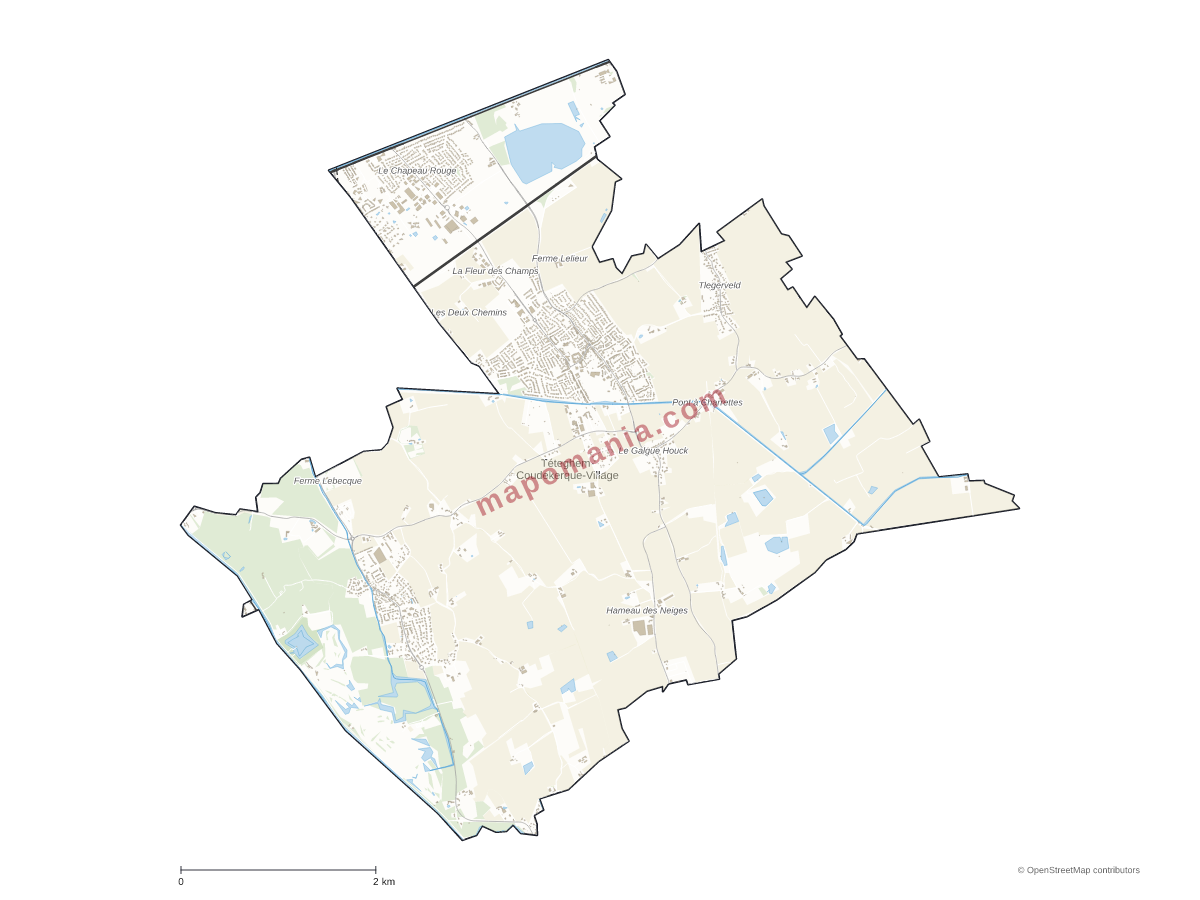 Carte de Téteghem-Coudekerque-Village à personnaliser