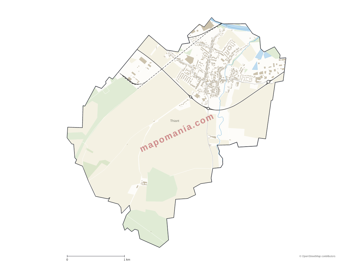 Carte de Thiant à personnaliser