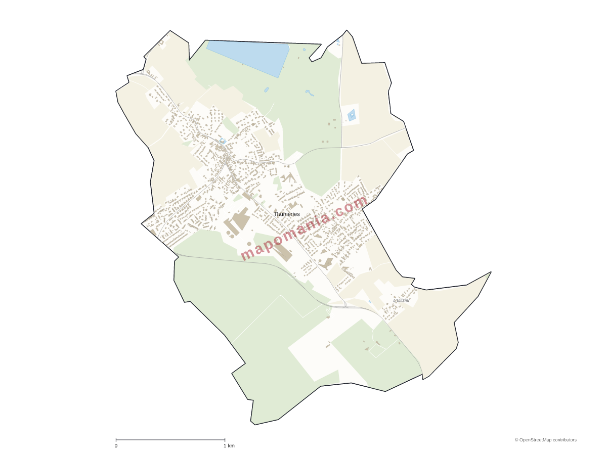 Carte de Thumeries à personnaliser
