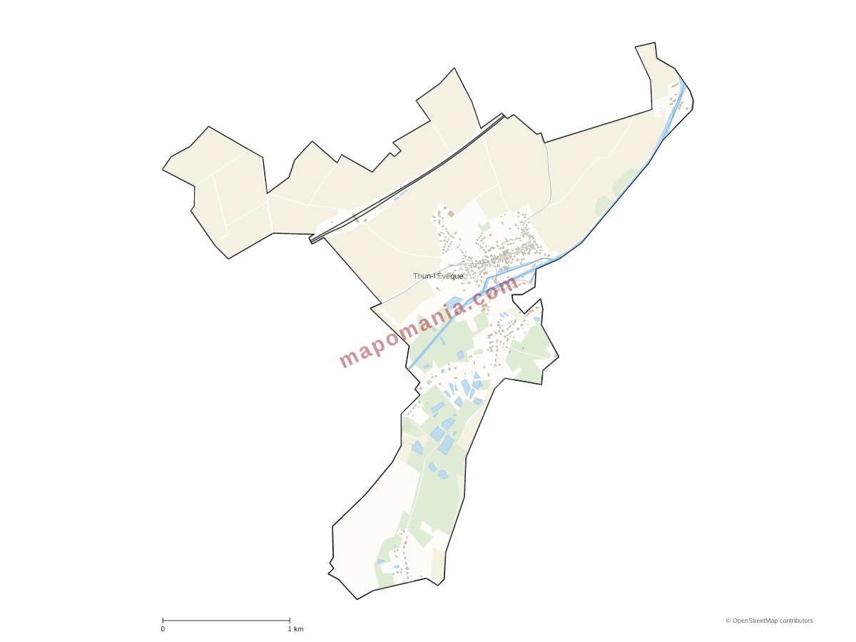 Carte de Thun-l'Évêque à personnaliser
