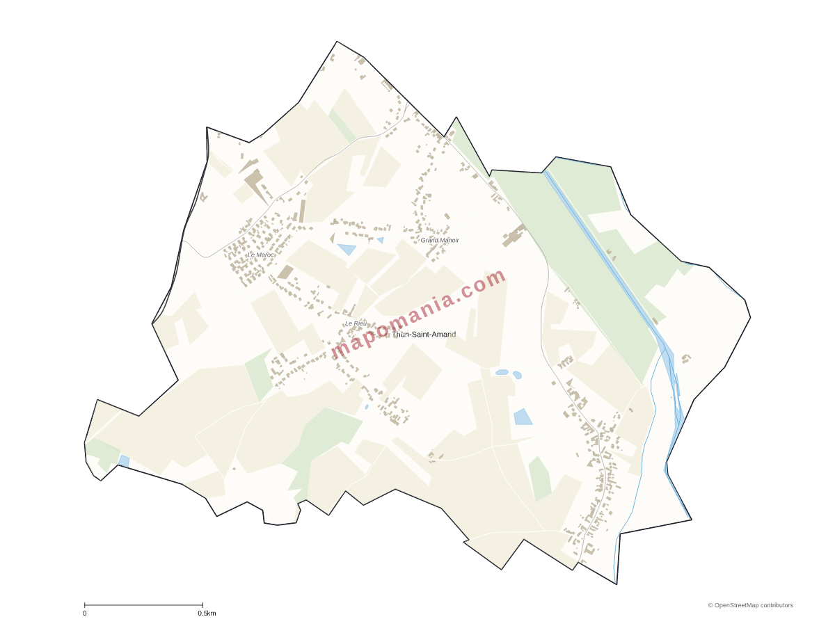 Carte de Thun-Saint-Amand à personnaliser