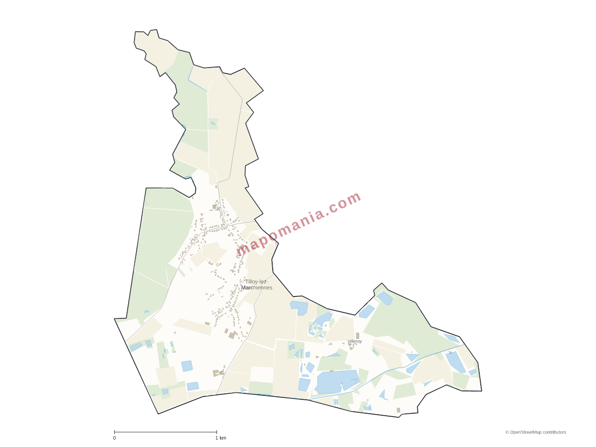Carte de Tilloy-lez-Marchiennes à personnaliser