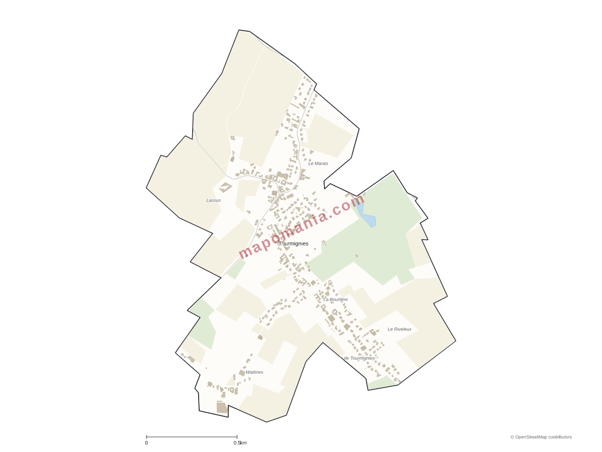Carte de Tourmignies à personnaliser