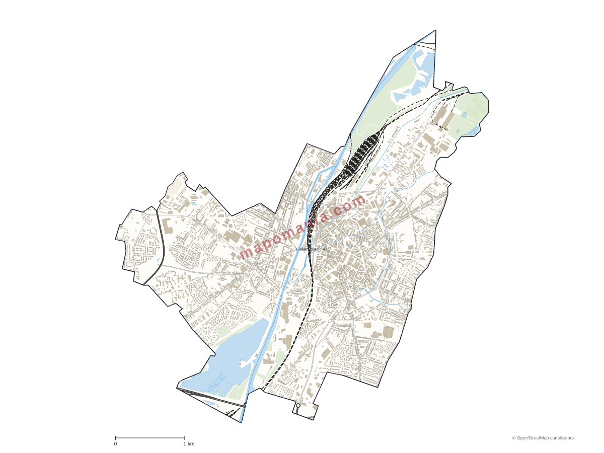 Carte de Valenciennes à personnaliser