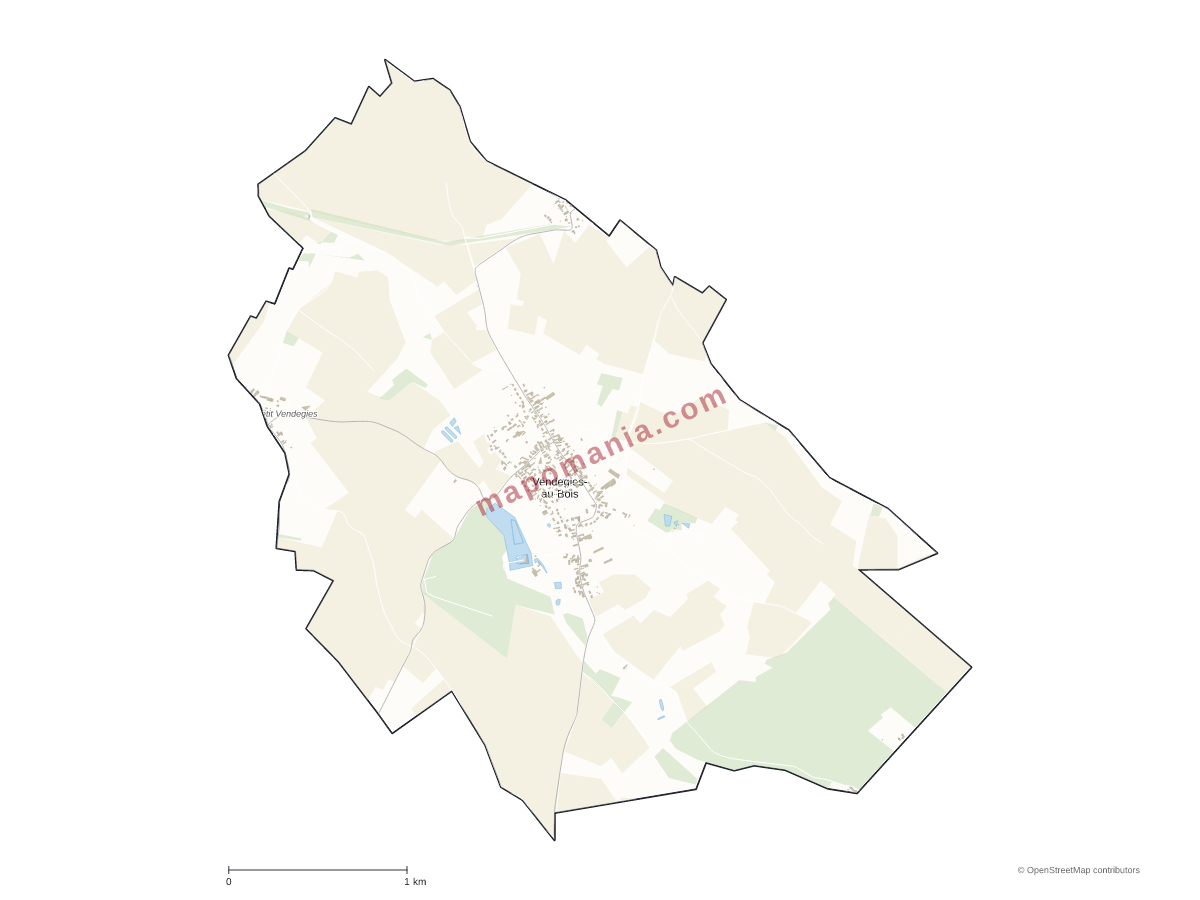 Carte de Vendegies-au-Bois à personnaliser
