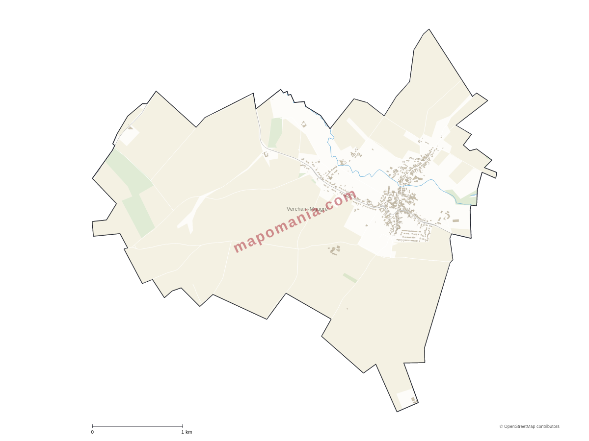 Carte de Verchain-Maugré à personnaliser